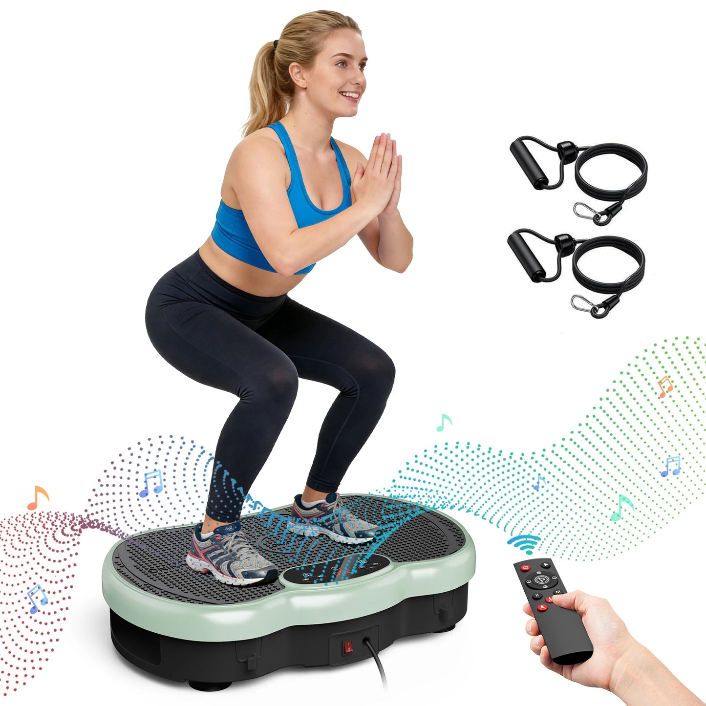 Calorie Tracking Vibration Plate Bluetooth 120 Levels Remote Control Full Body Workout Fitness Platform Home Gym Shaper Massager