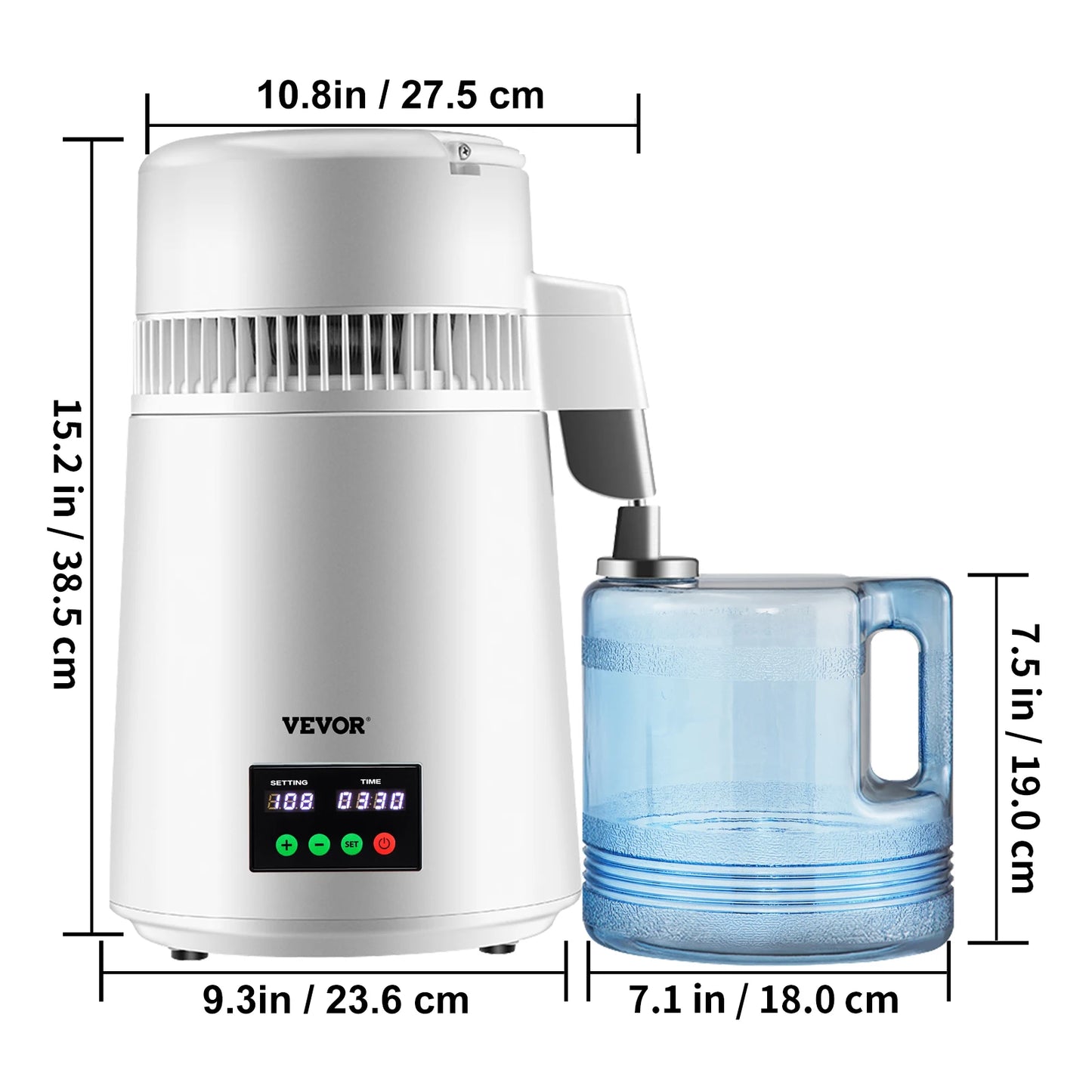 SucceBuy 4L Water Distiller Purifier With 1 Liter Per Hour Distillation