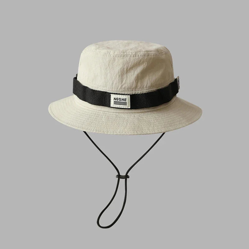Summer Sunshade Bucket Hat Japanese Women Men Wide Brim Fisherman Cap Outdoor Outing Camping Panama Basin Cap