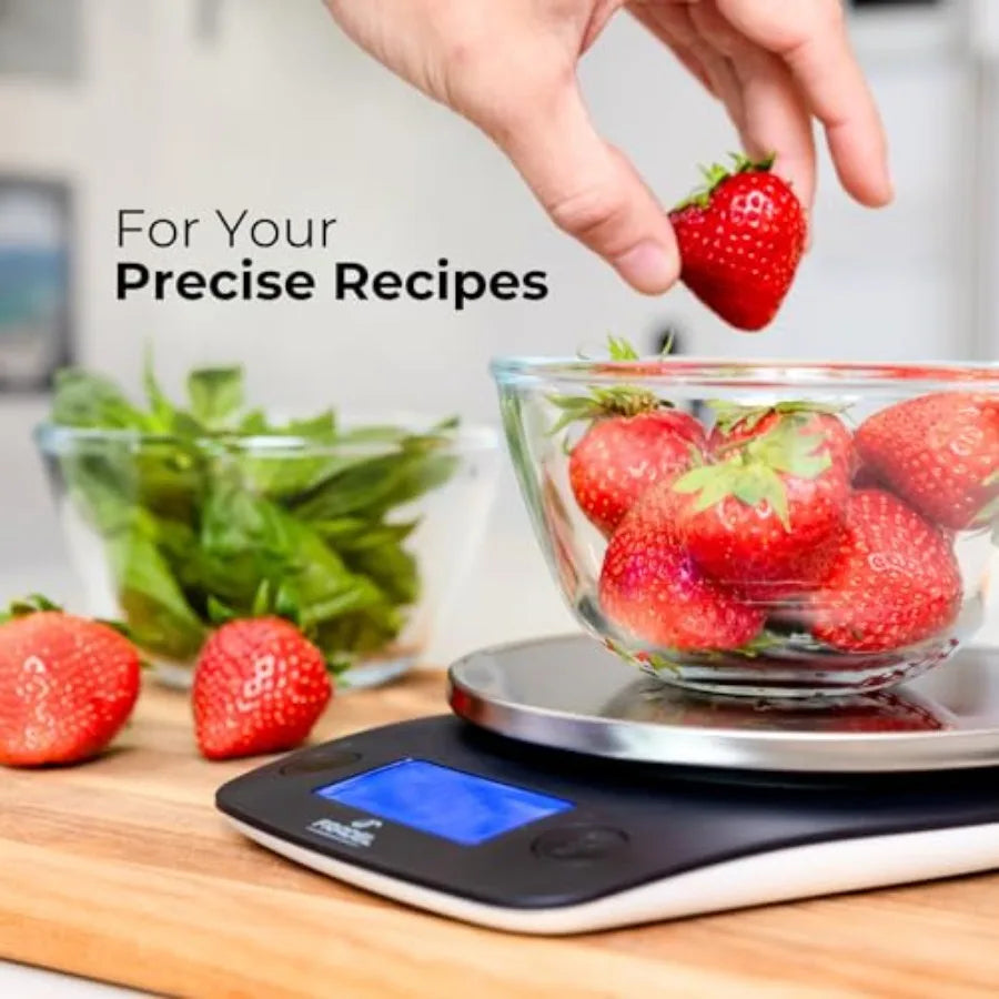 0.1g Digital Kitchen Food Scale in Grams Ounces - 11lb for Cooking Baking Weight Loss - Round