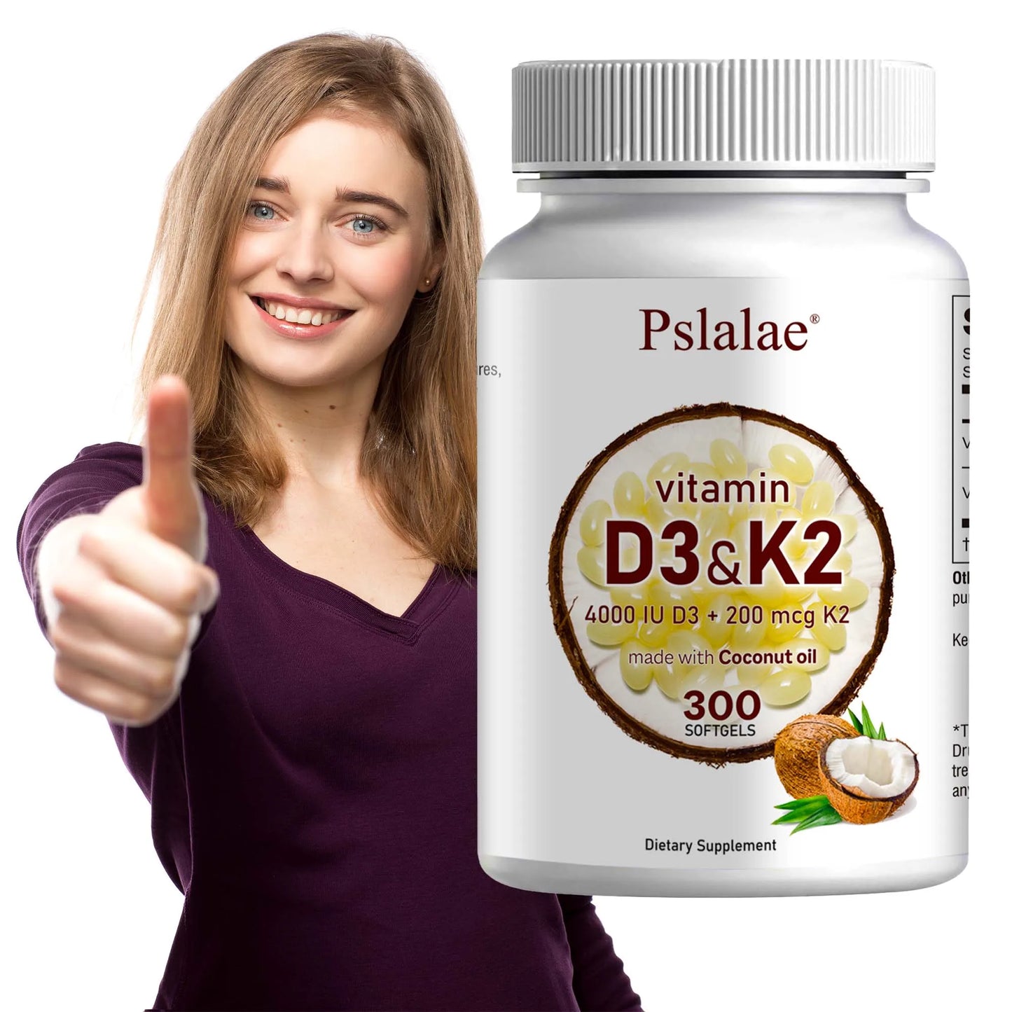 Boost your daily wellness with a precise blend of vitamin D3 and vitamin K2 in easy-to-swallow softgels.