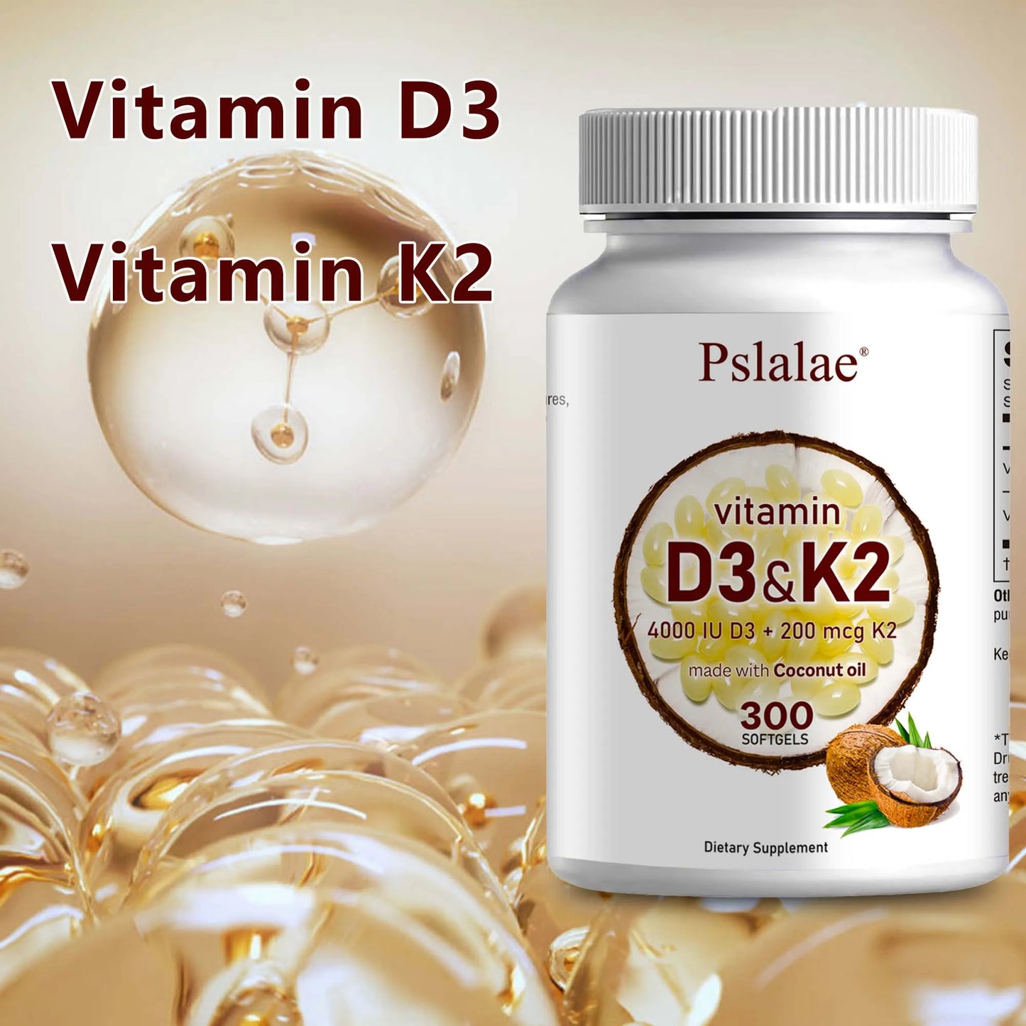 Boost your daily wellness with a precise blend of vitamin D3 and vitamin K2 in easy-to-swallow softgels.