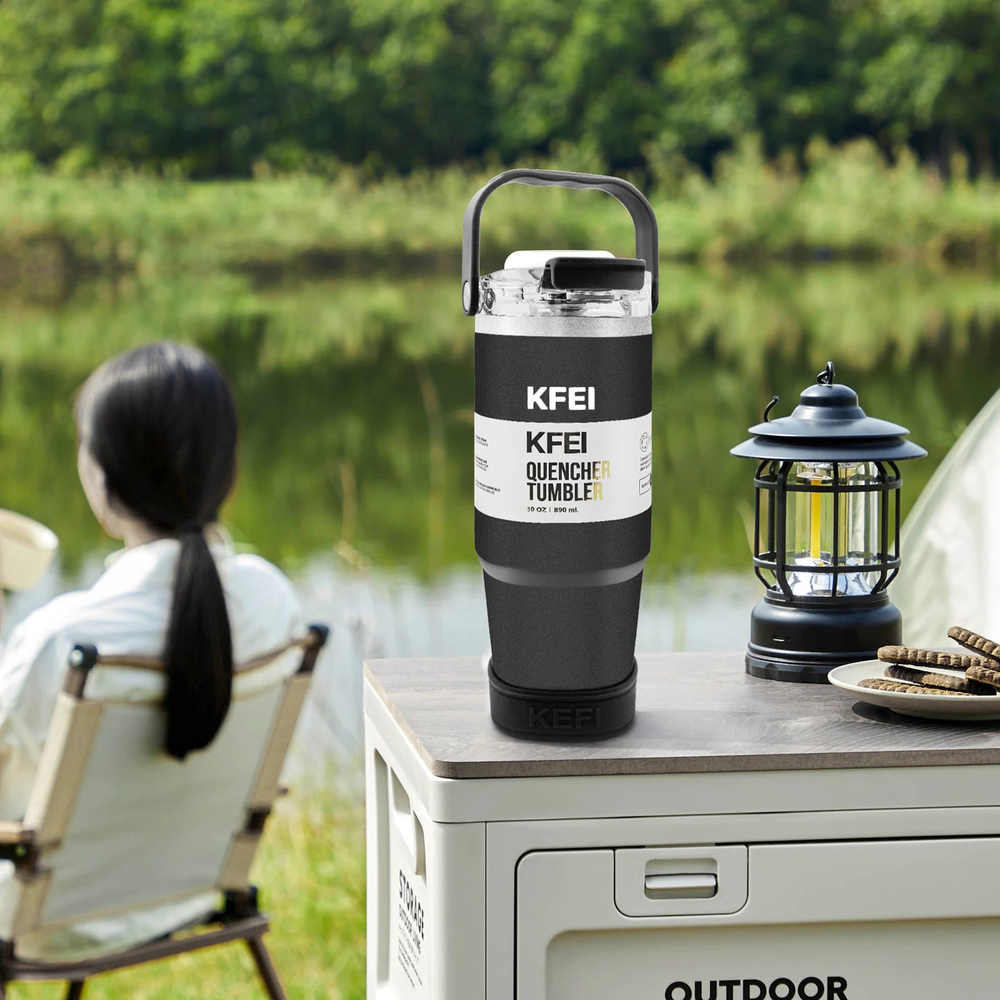 1PCS 30oz Solid Color Double Wall Stainless Tumbler, with Lid And Straw, Keep Warm 12h And Ice 24h, Insulated, Outdoor Stainless