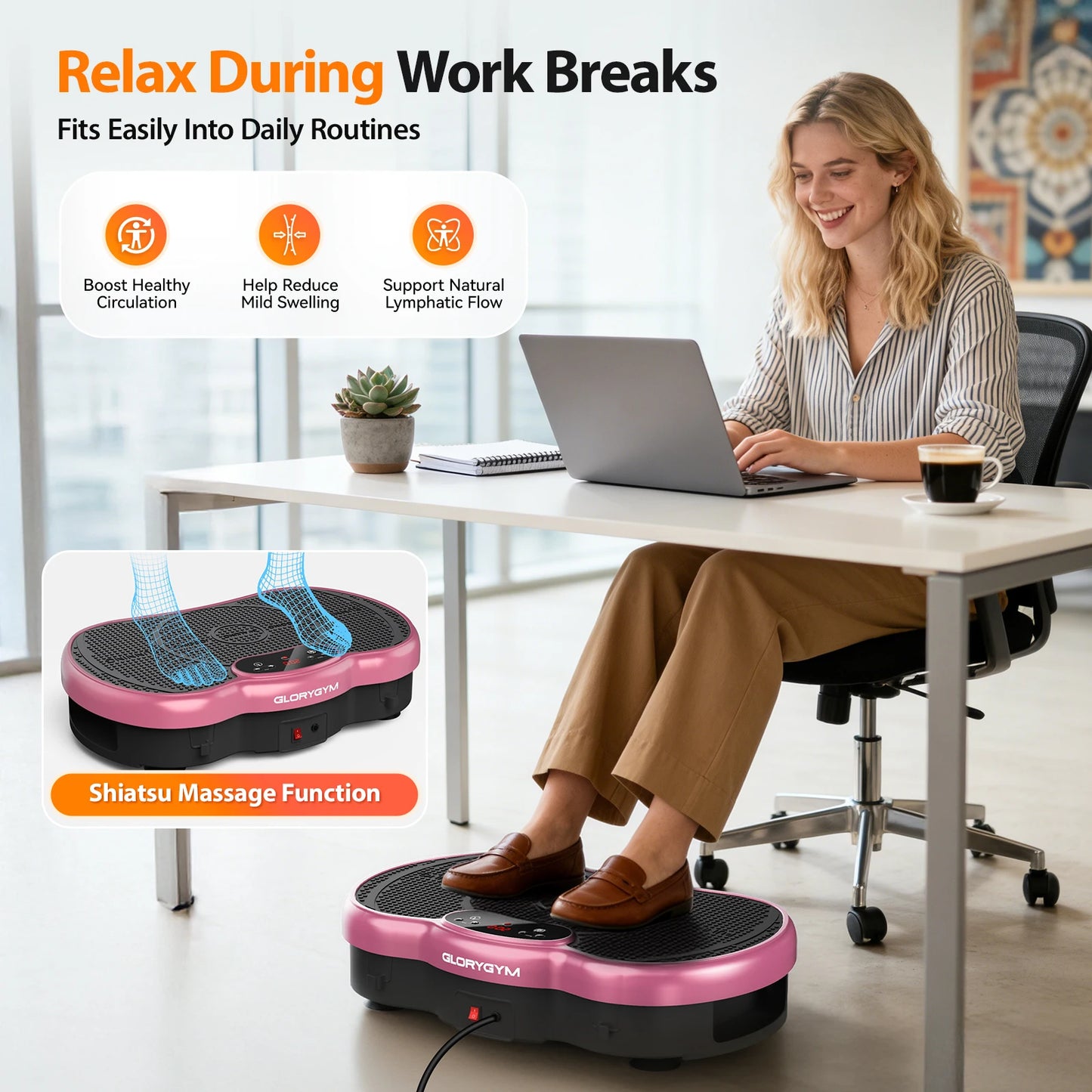 Calorie Tracking Vibration Plate Bluetooth 120 Levels Remote Control Full Body Workout Fitness Platform Home Gym Shaper Massager