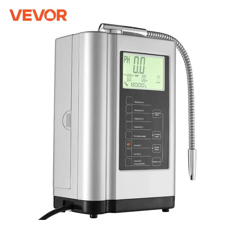 Experience pure, customizable hydration with the VEVOR Alkaline Water Ionizer and purifier.