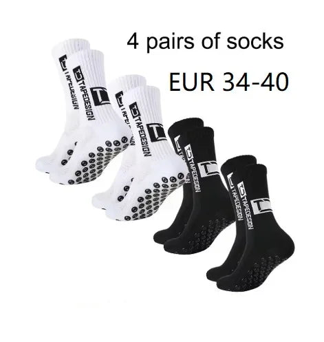 4 pairs of new TC mid tube glued football socks for sports training and competition, non slip and breathable socks