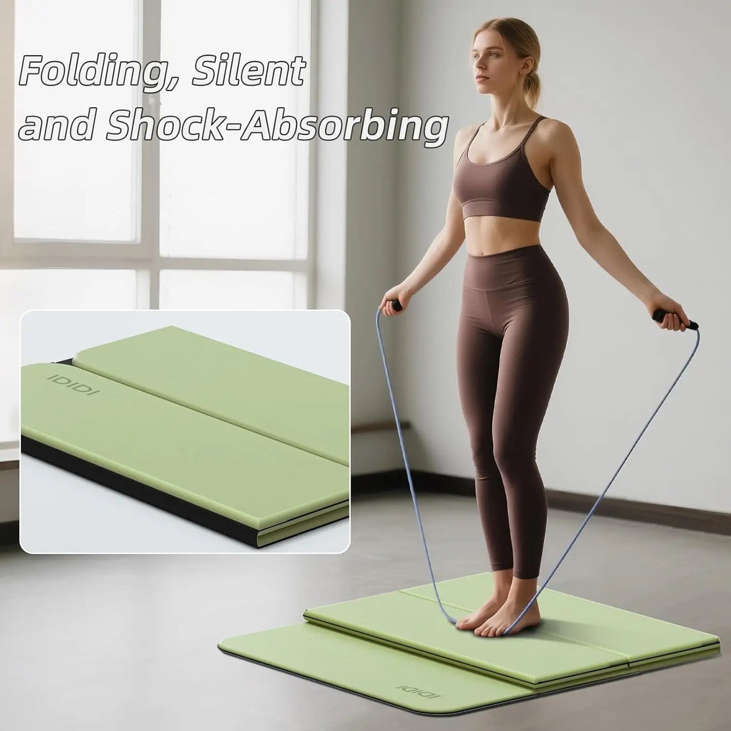 Extra Thick Foldable Yoga Mat - 0.32 Inch Eco-Friendly Non-Slip Fitness Mat for Home & Studio