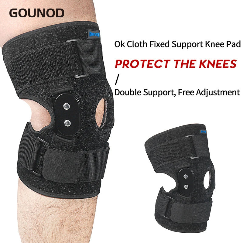 GOUNOD 1P Adjustable Hinged Knee Brace Knee Support Wrap for Meniscus Tear Patellar Tendon Support, Pain Relief Strains, Sprains