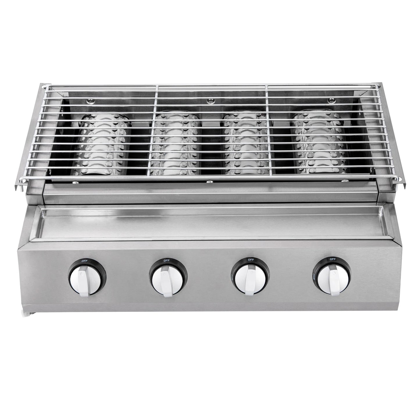 Professional 4-Burner Stainless Steel Portable Tabletop Propane/LPG Gas Grill ,Smokeless for Camping & Indoor/Outdoor BBQ