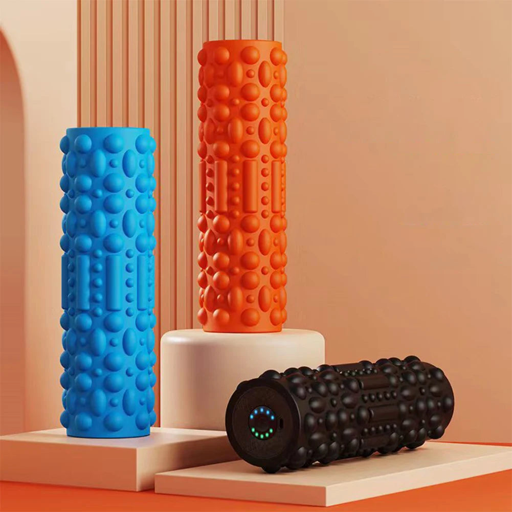 Electric Vibrating Foam Roller Massager For Yoga Pilates 5 Mode Rechargeable