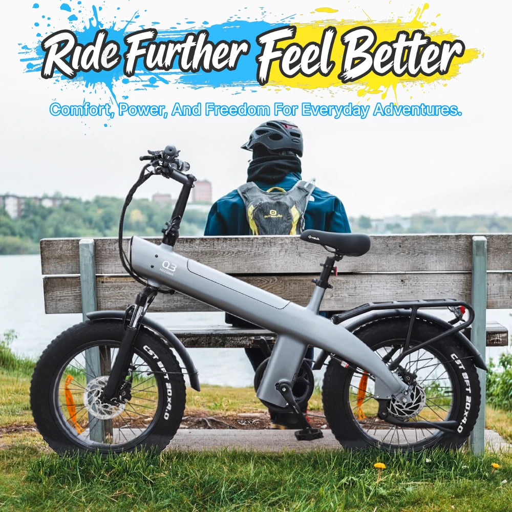 HX Q3 2000W Adult Electric Bike 48V 20Ah E Bike Removable Battery 115Nm Ebike 20*4.0 Inch Fat Tire All-Terrain Electric Bicycle