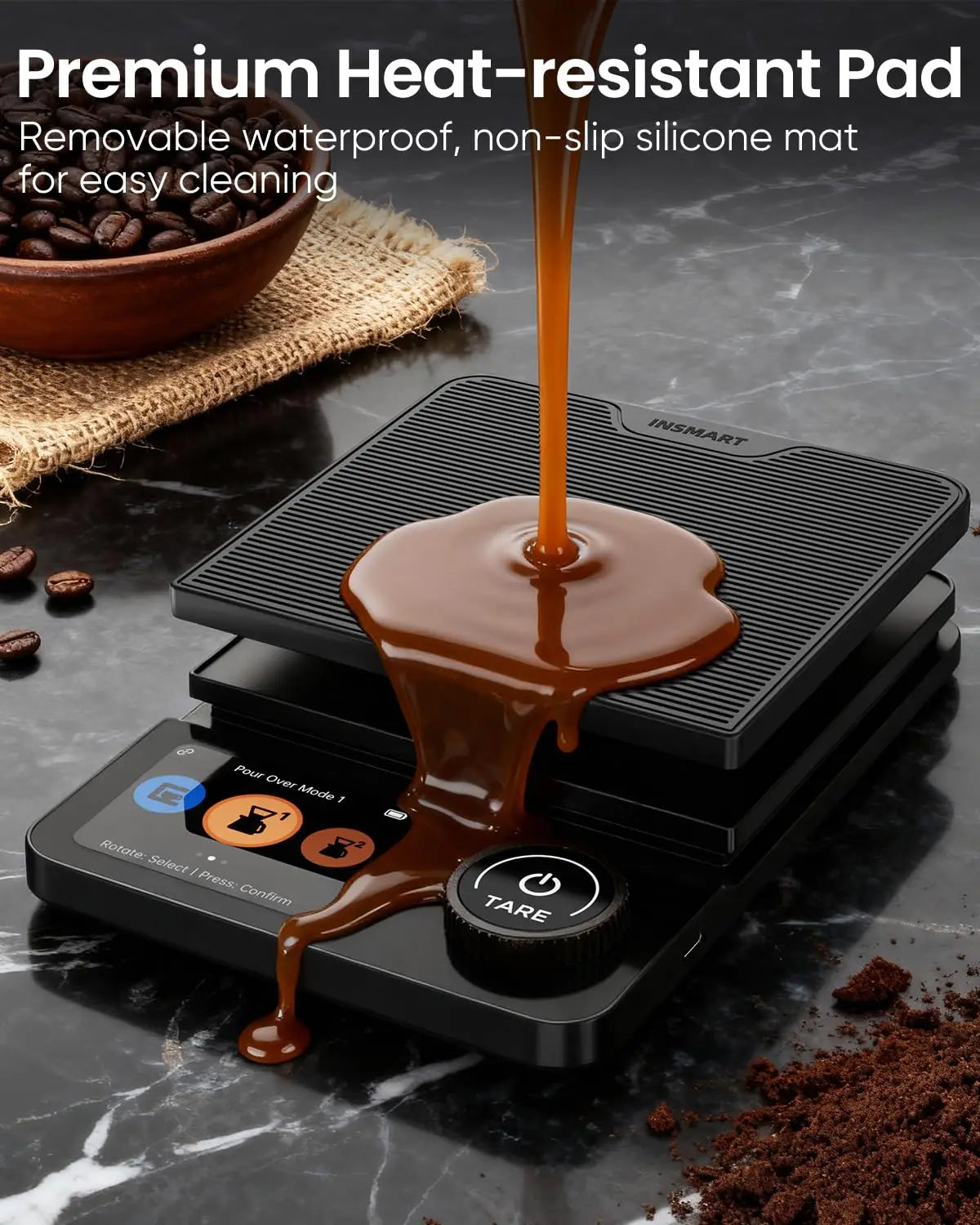 Coffee Scale with Timer, Bluetooth Espresso Scale with App Sync 5kg/0.1g High Precision, Large Color