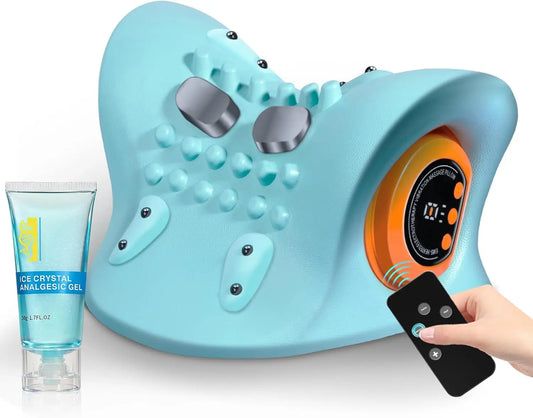 Portable Neck Massager with Heat, 3 Modes for Pain Relief and Muscle Relaxation, Cervical Traction Device