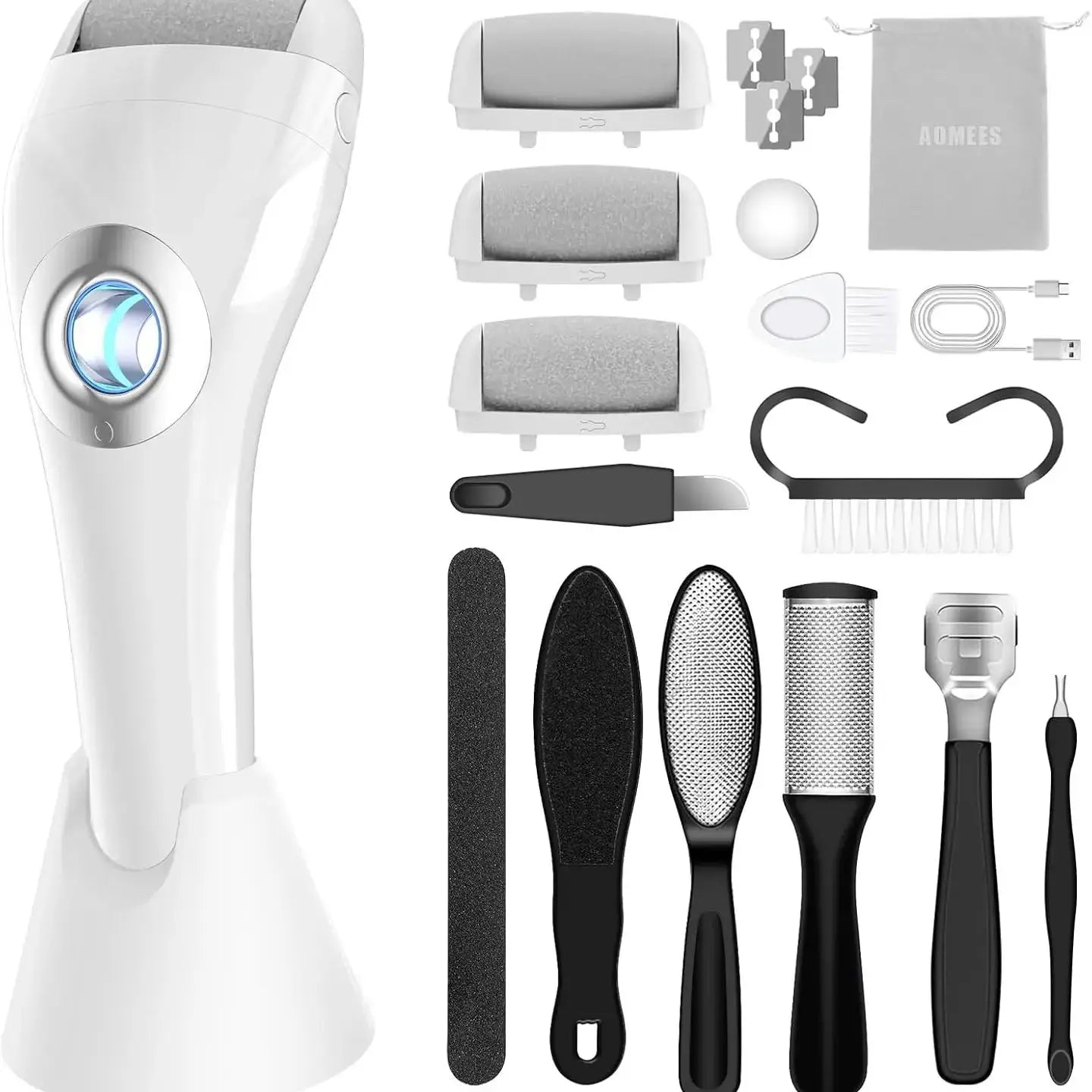 Upgraded Rechargeable Foot Callus Remover, 10 in 1 Pedicure Tools Foot Care Kit Pedi Feet Care for Dead, Dry Skin Ideal Gift