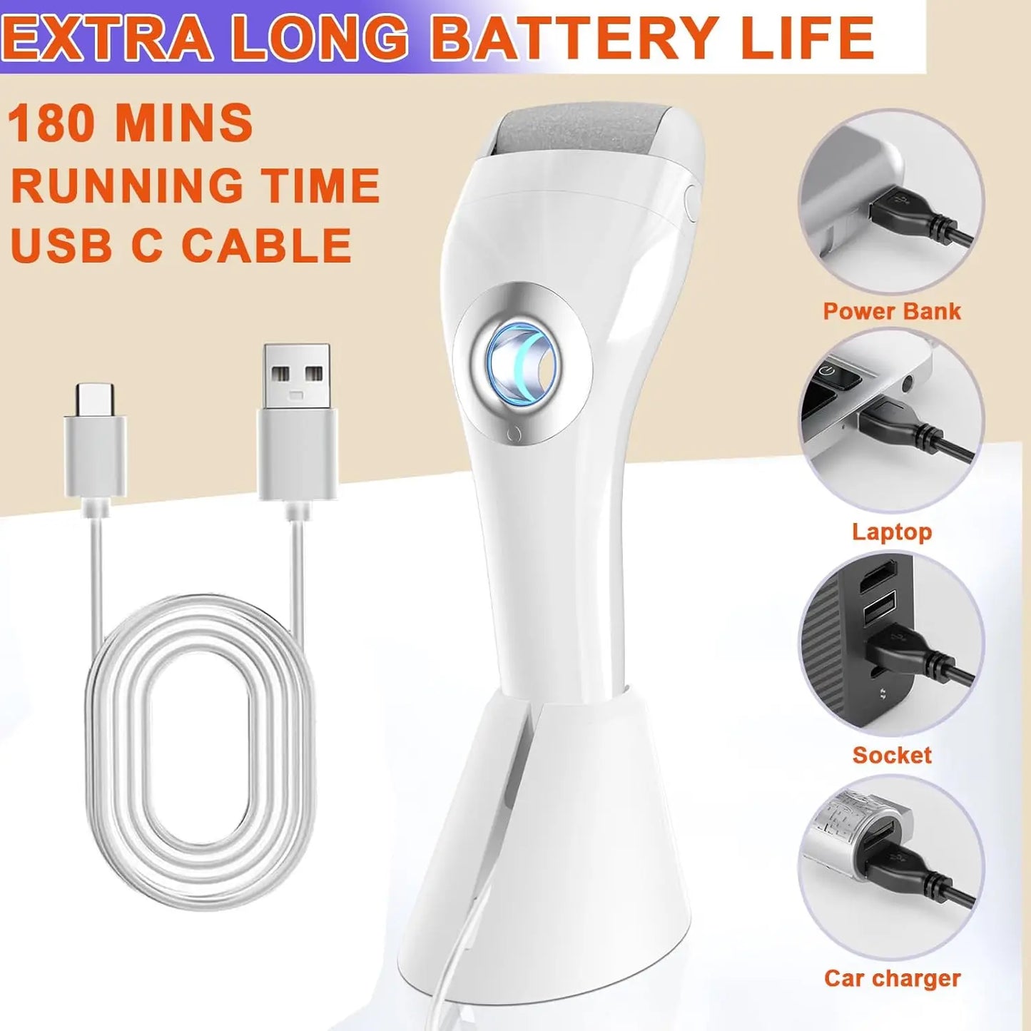 Upgraded Rechargeable Foot Callus Remover, 10 in 1 Pedicure Tools Foot Care Kit Pedi Feet Care for Dead, Dry Skin Ideal Gift