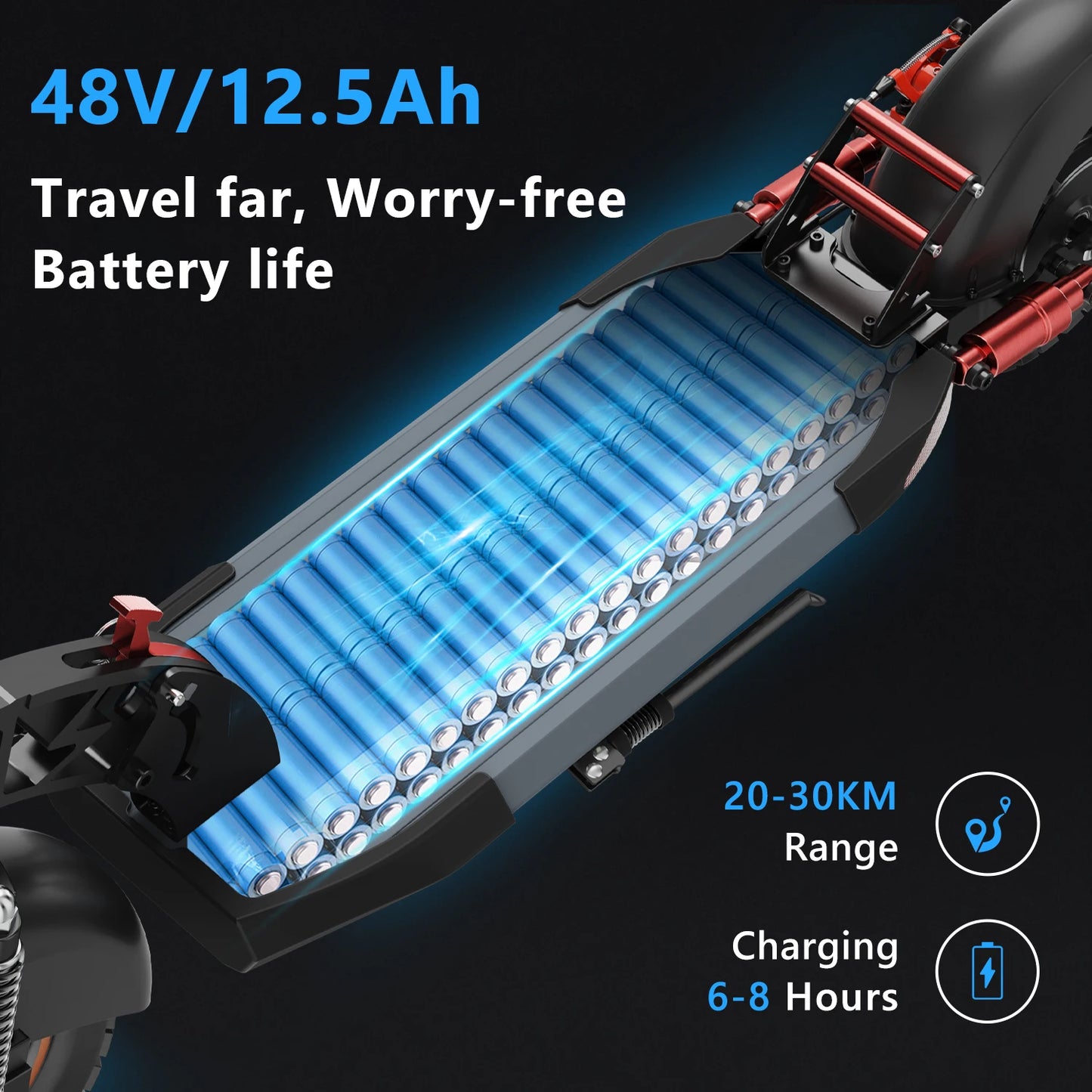 IENYRID A1 Foldable Electric Scooter 800W/48V/12.5 AH E-Scooter Max Speed 45KM Per Hour Max Range 20-30KM Adult City E-Scooter