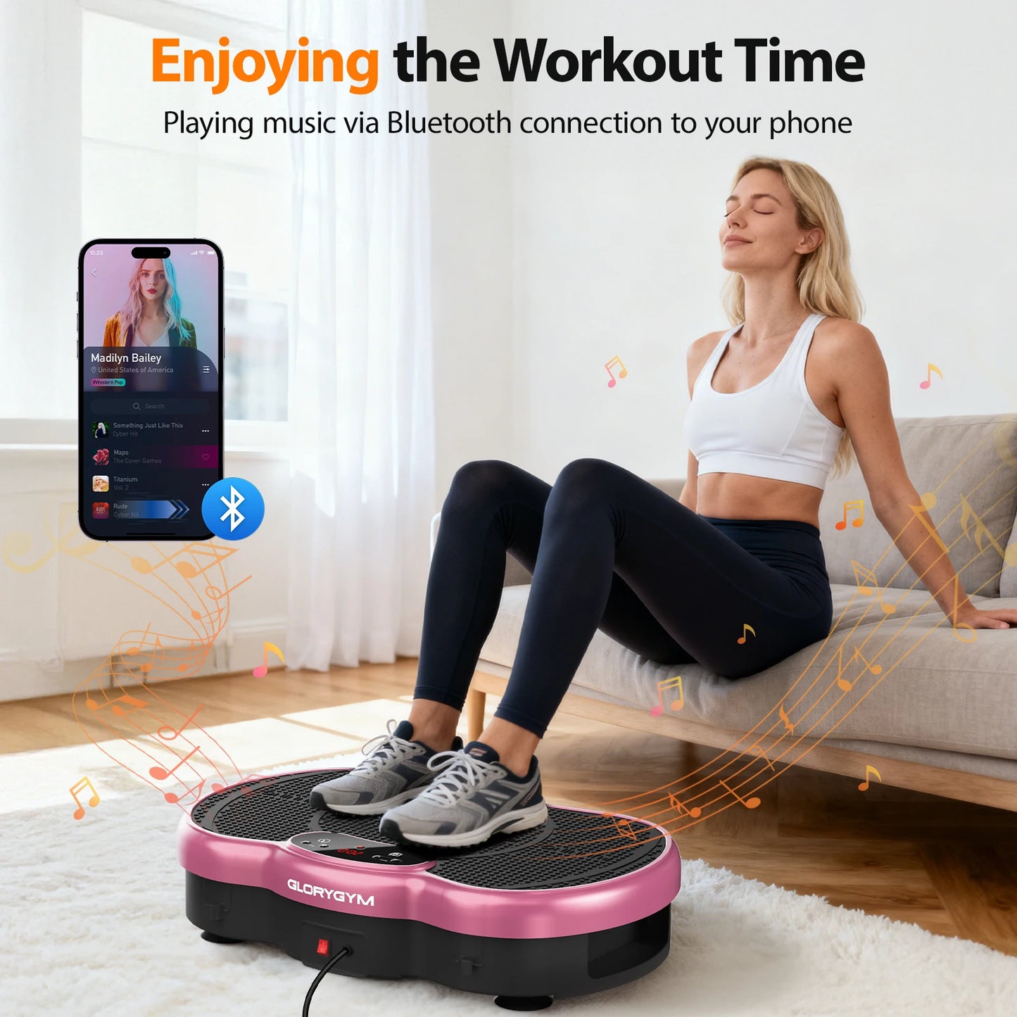 Calorie Tracking Vibration Plate Bluetooth 120 Levels Remote Control Full Body Workout Fitness Platform Home Gym Shaper Massager