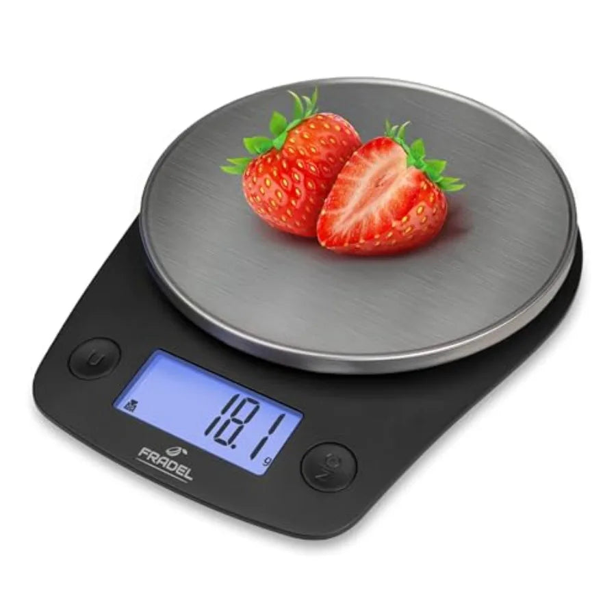 0.1g Digital Kitchen Food Scale in Grams Ounces - 11lb for Cooking Baking Weight Loss - Round