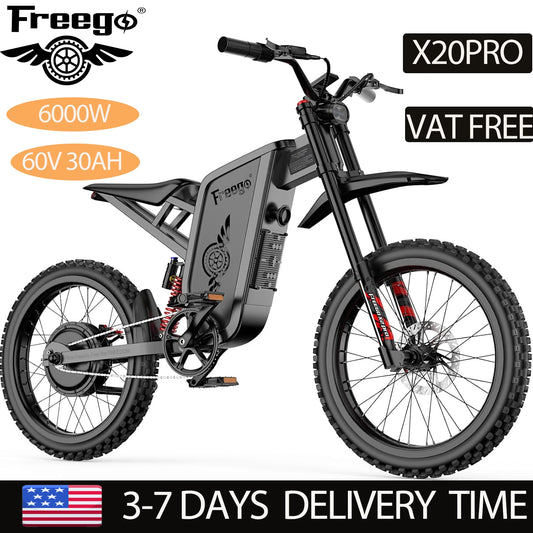 2025 Electric Dirt Bike X2 Pro Electric Motorcycle 6000W(Peak) Motor 1800wh Battery 7 Speed 50MPH Off Road Electric Bicycle