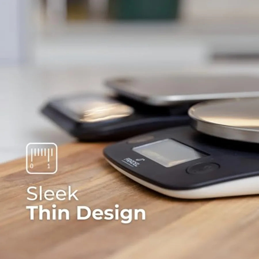 0.1g Digital Kitchen Food Scale in Grams Ounces - 11lb for Cooking Baking Weight Loss - Round