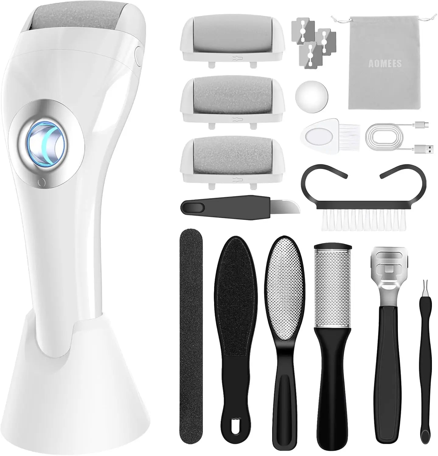 Upgraded Rechargeable Foot Callus Remover, 10 in 1 Pedicure Tools Foot Care Kit Pedi Feet Care for Dead, Dry Skin Ideal Gift