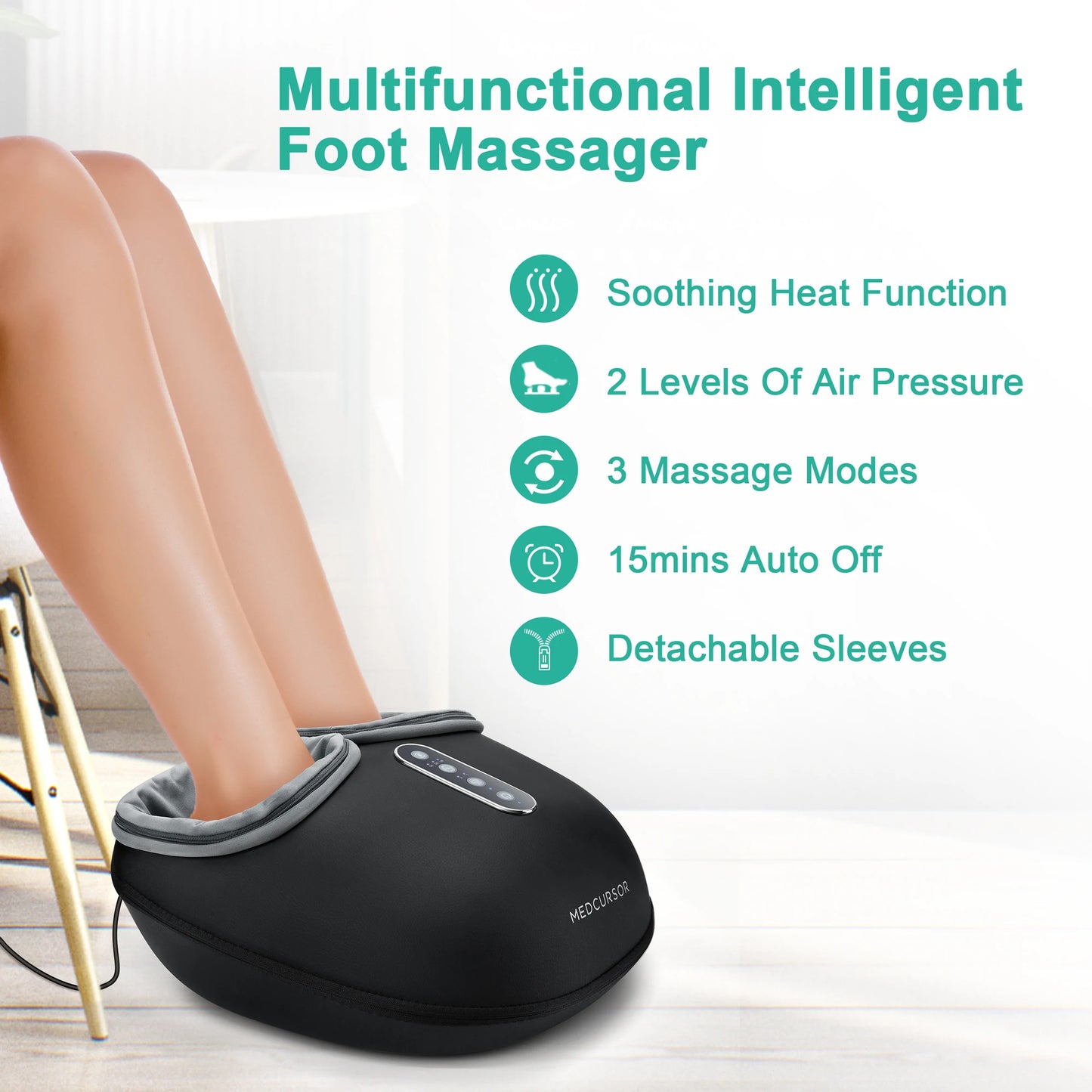 Experience deep relief with the Medcursor Shiatsu Foot Massager, designed to melt tension from heel to toe and revive your tired feet after busy days.