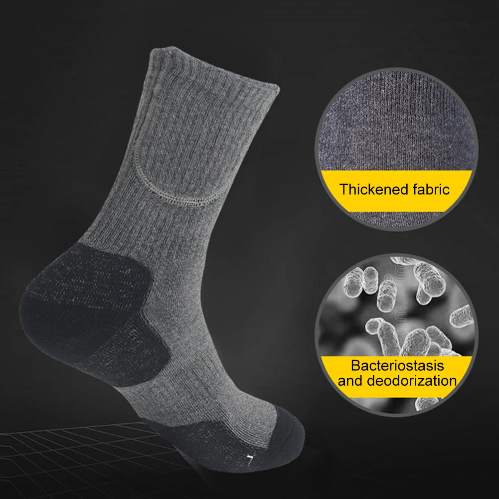 USB Electric Heated Skiing Socks Unisex Washable Thermal Insulated Socks Soft Thickened Heating Socks for Winter Outdoor Sports