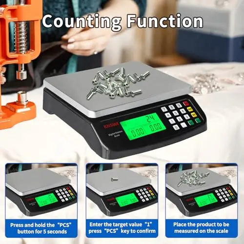 Large Kitchen Scale Black 40KG/88LB Commercial Food Scales Digital Weight for Cooking Meat Baking