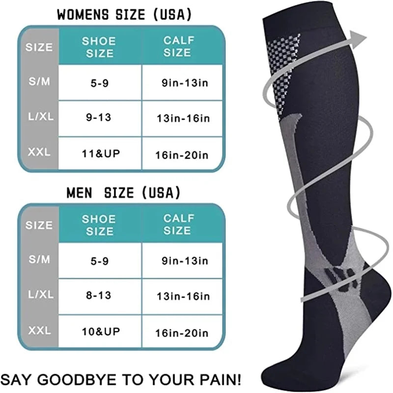 Running Men Women Compression Socks For Football Anti Fatigue Pain Relief 20-30 Mmhg Black Compression Socks Fit Sport Socks2026