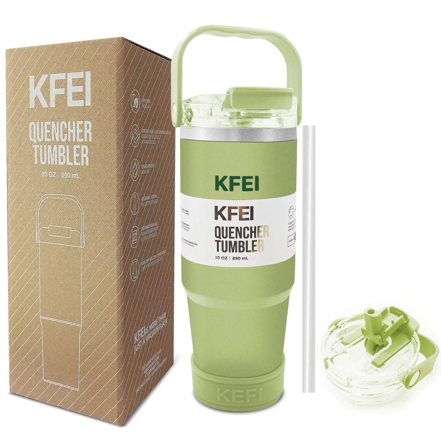 1PCS 30oz Solid Color Double Wall Stainless Tumbler, with Lid And Straw, Keep Warm 12h And Ice 24h, Insulated, Outdoor Stainless