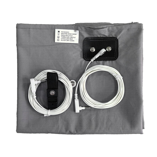 10% Silver Fiber Flat Bedsheet with Earthing Cord Conductive Antistatic Health Protection Sheet Grounded Release Stress