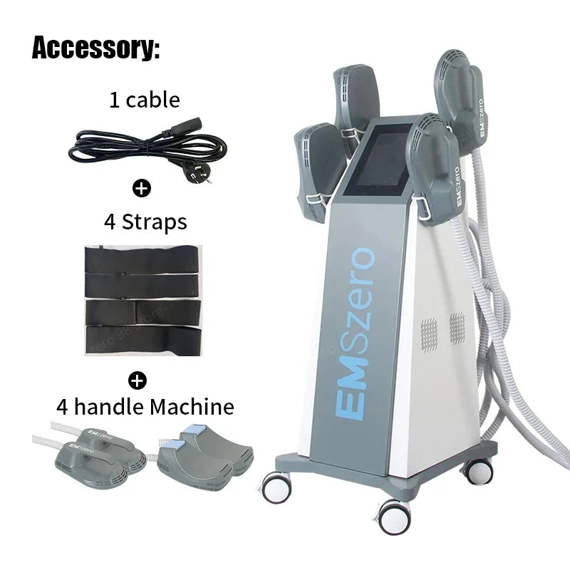 Transform your silhouette with the TAIXL EMSzero NEO 6500W RF machine, delivering powerful Hi EMT treatment for fat burning and skin tightening.