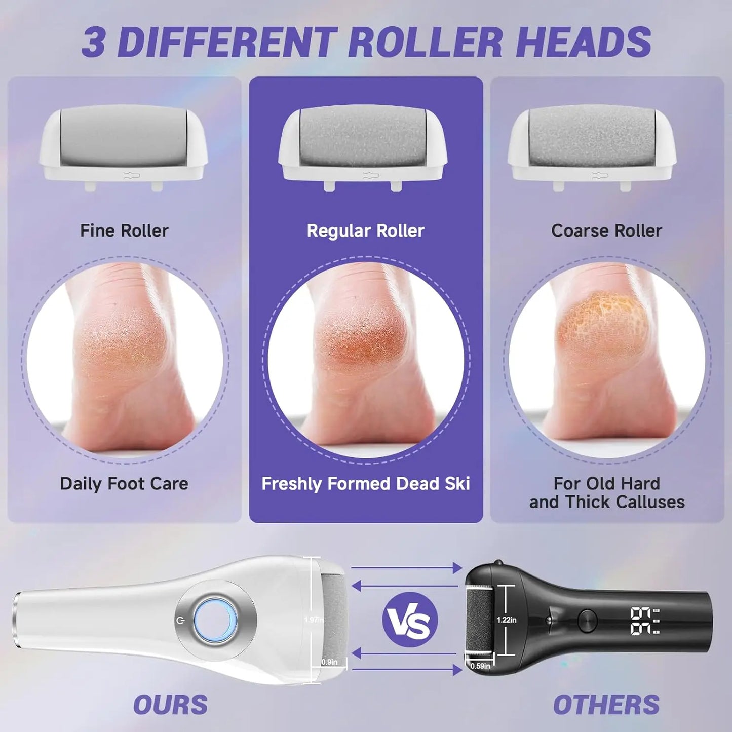 Upgraded Rechargeable Foot Callus Remover, 10 in 1 Pedicure Tools Foot Care Kit Pedi Feet Care for Dead, Dry Skin Ideal Gift