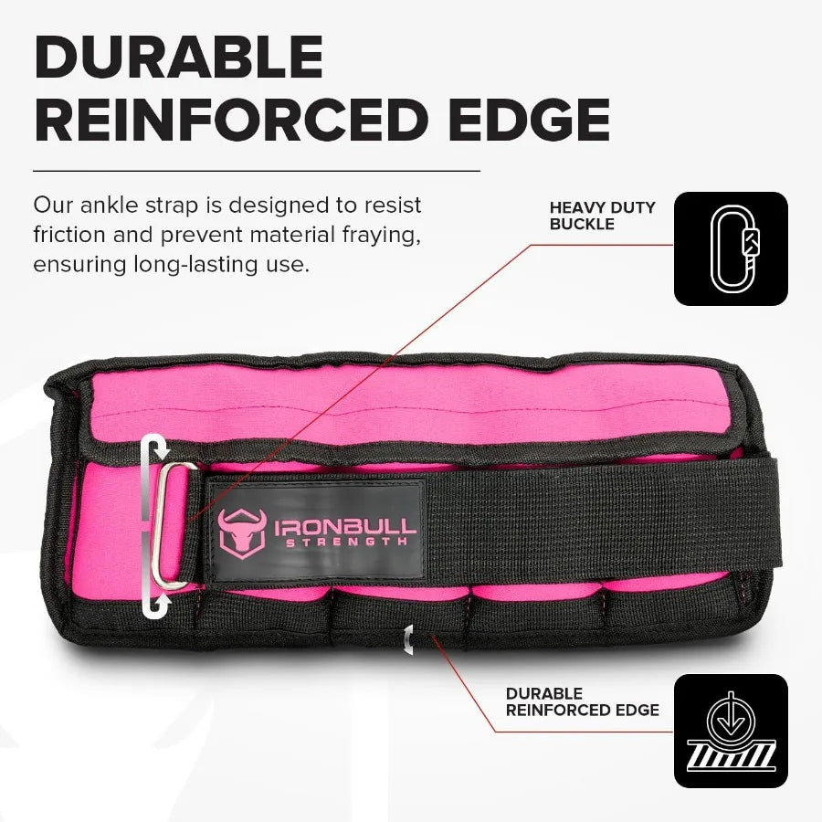 Adjustable Ankle Weights (10lbs/Pair) - Weighted Ankle Weight for Walking, Gym and Exercise - 2, 4, 6, 8, 10 LB Leg Weight Set w