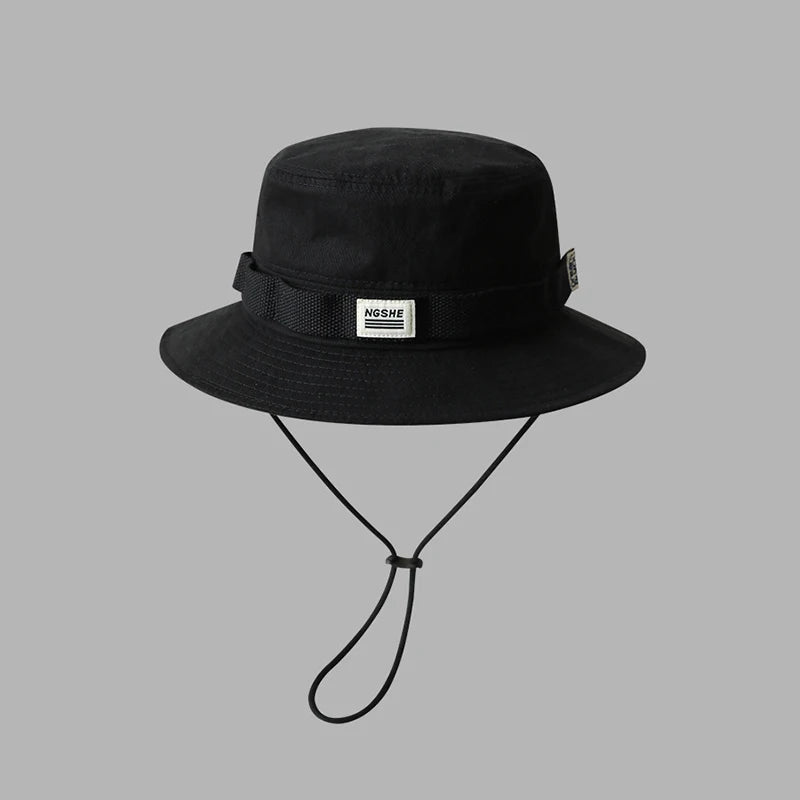 Summer Sunshade Bucket Hat Japanese Women Men Wide Brim Fisherman Cap Outdoor Outing Camping Panama Basin Cap