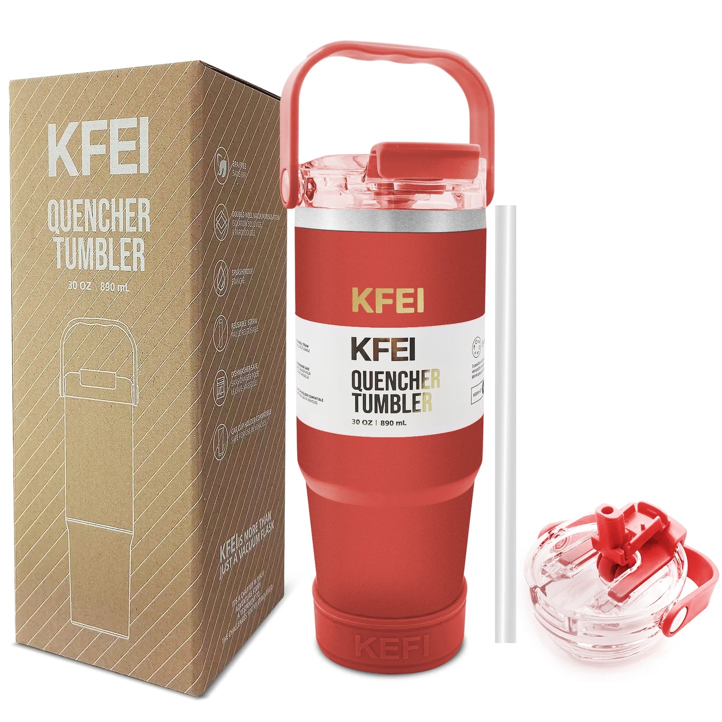 1PCS 30oz Solid Color Double Wall Stainless Tumbler, with Lid And Straw, Keep Warm 12h And Ice 24h, Insulated, Outdoor Stainless