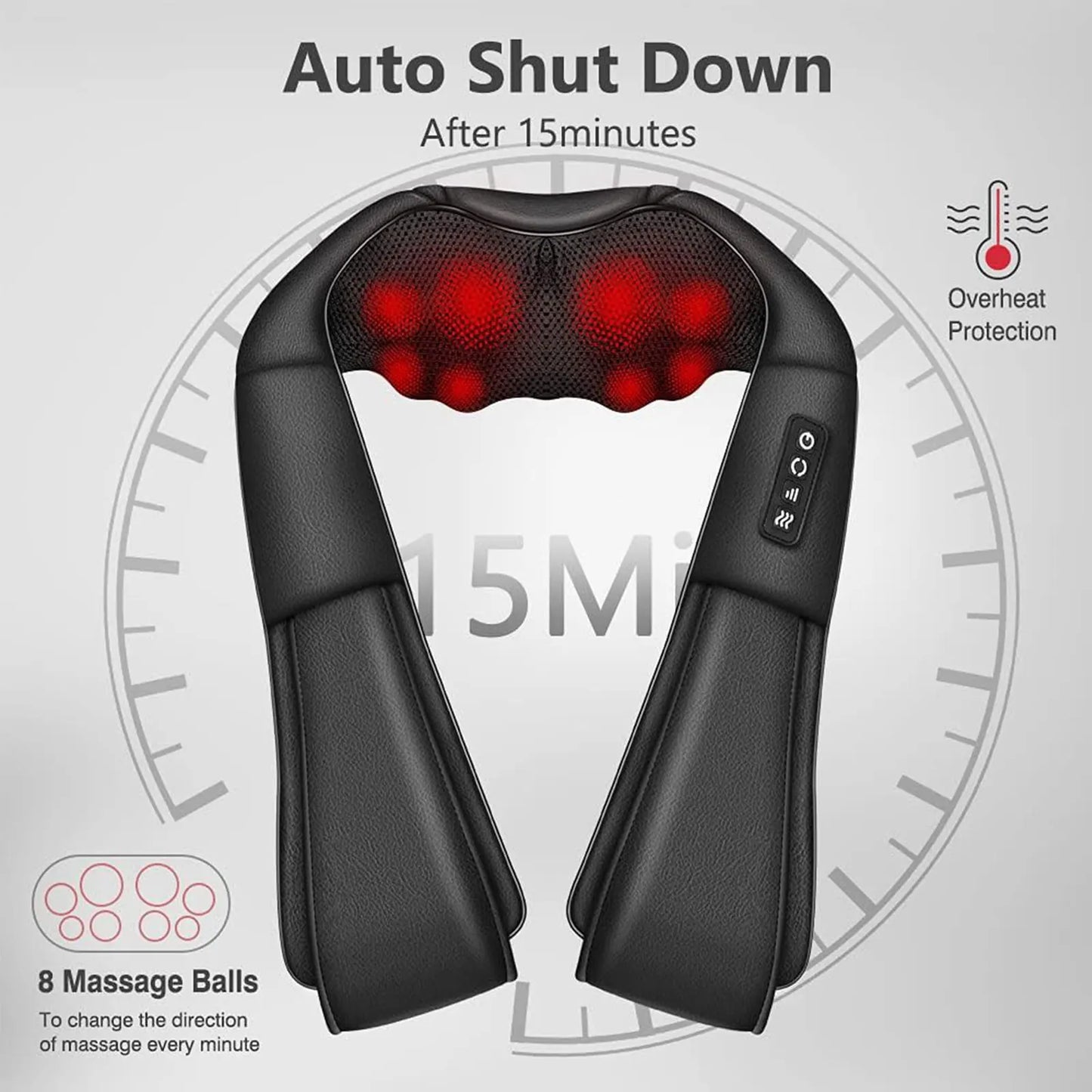 Electric heating massager, heating point neck and shoulder massager, neck, back, shoulders, waist, legs, feet and muscles deep k
