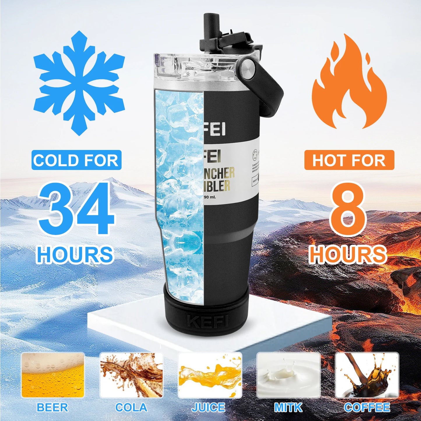 1PCS 30oz Solid Color Double Wall Stainless Tumbler, with Lid And Straw, Keep Warm 12h And Ice 24h, Insulated, Outdoor Stainless