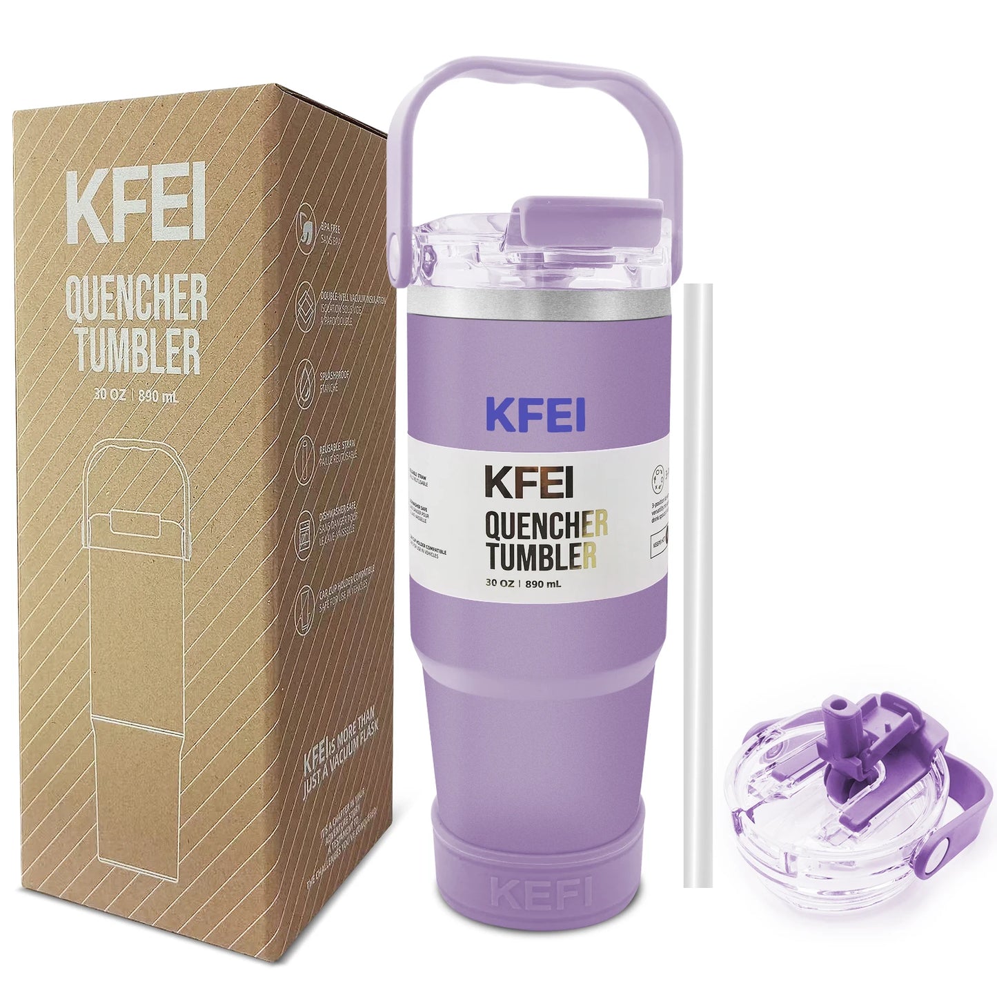 1PCS 30oz Solid Color Double Wall Stainless Tumbler, with Lid And Straw, Keep Warm 12h And Ice 24h, Insulated, Outdoor Stainless