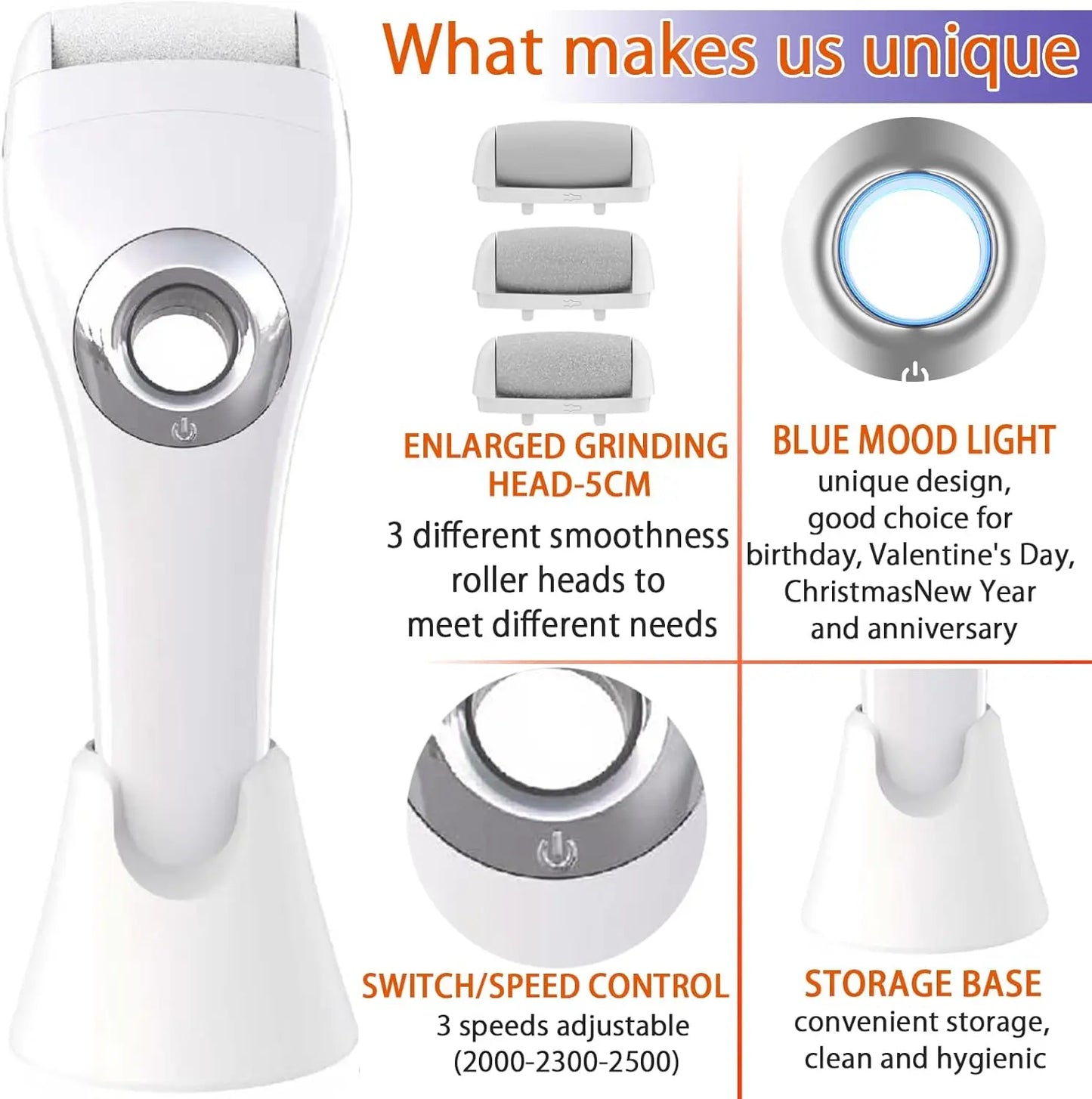 Upgraded Rechargeable Foot Callus Remover, 10 in 1 Pedicure Tools Foot Care Kit Pedi Feet Care for Dead, Dry Skin Ideal Gift
