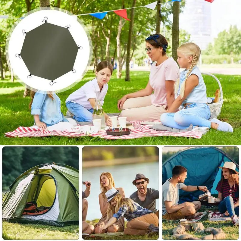 Ground Sheet Mat Waterproof Camping Tarp Octagonal Outdoor Waterproof Camping Tent Mat for Camping Picnics Playground Hiking