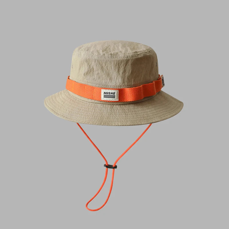 Summer Sunshade Bucket Hat Japanese Women Men Wide Brim Fisherman Cap Outdoor Outing Camping Panama Basin Cap