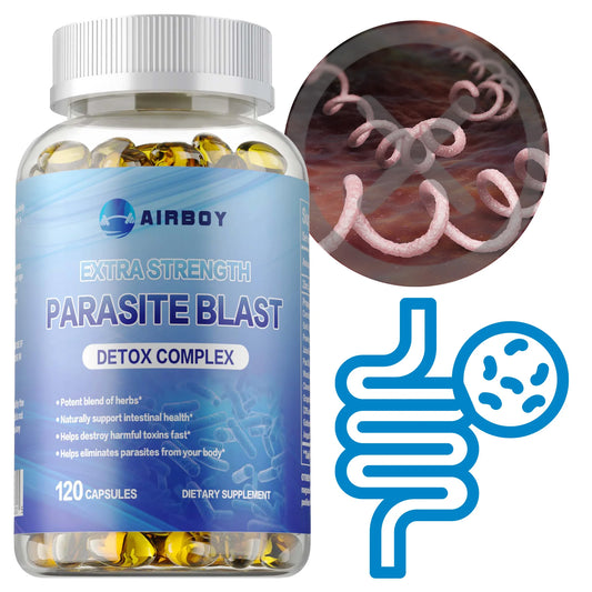 Airboy Parasite Blast Detox Complex 120 Capsules For Digestive Health Metabolism