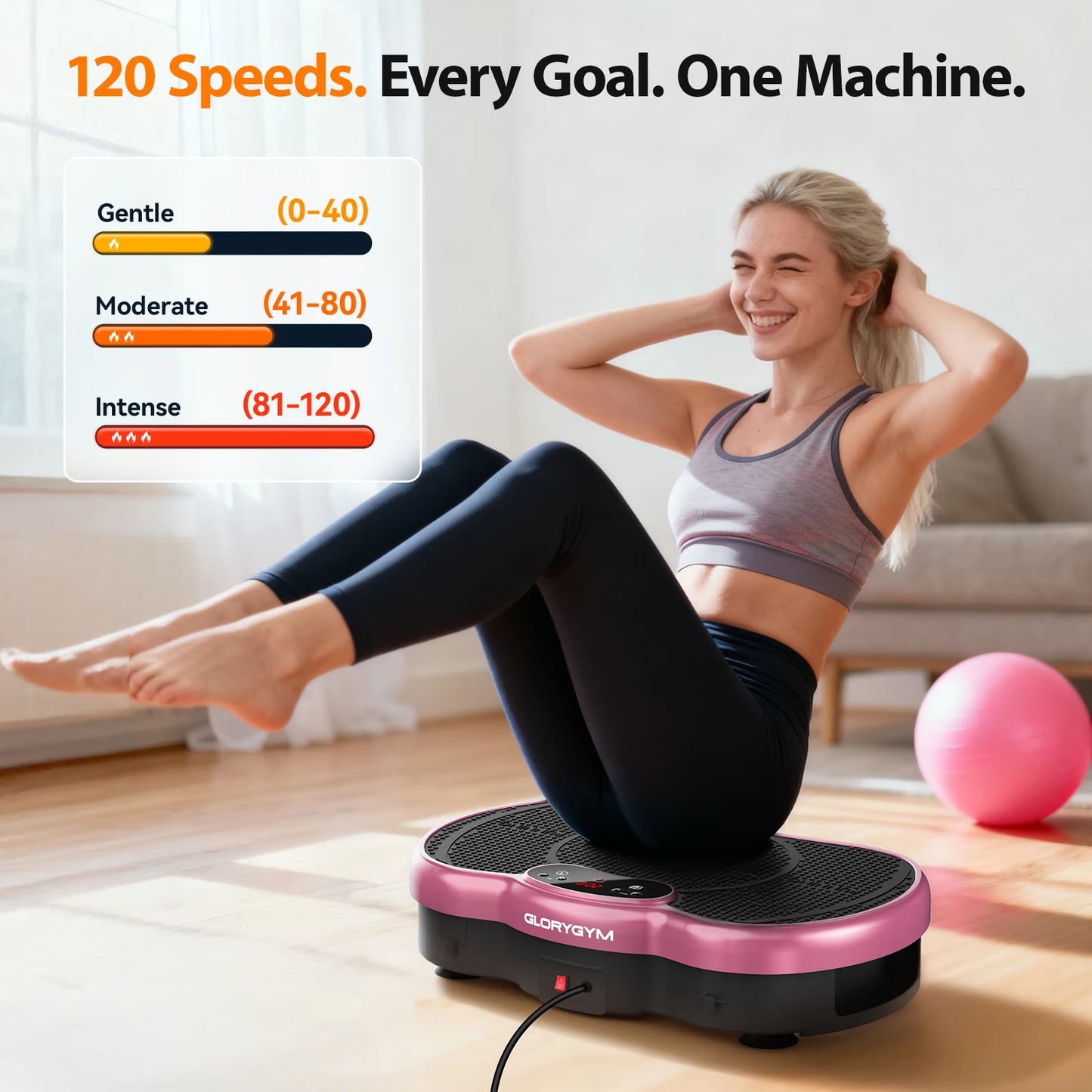Calorie Tracking Vibration Plate Bluetooth 120 Levels Remote Control Full Body Workout Fitness Platform Home Gym Shaper Massager