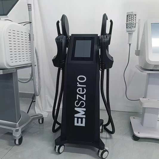 Transform your silhouette with the TAIXL EMSzero NEO 6500W RF machine, delivering powerful Hi EMT treatment for fat burning and skin tightening.