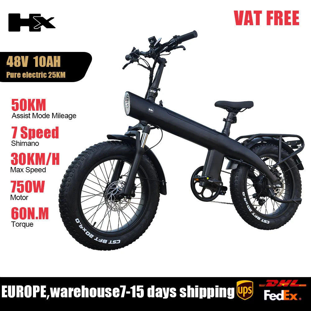HX Q3 2000W Adult Electric Bike 48V 20Ah E Bike Removable Battery 115Nm Ebike 20*4.0 Inch Fat Tire All-Terrain Electric Bicycle
