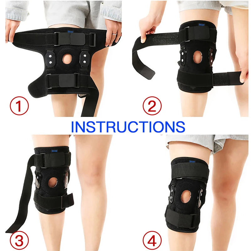 GOUNOD 1P Adjustable Hinged Knee Brace Knee Support Wrap for Meniscus Tear Patellar Tendon Support, Pain Relief Strains, Sprains