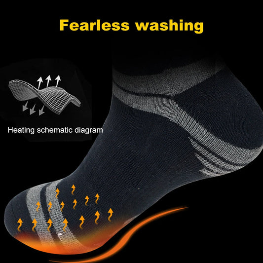 USB Electric Heated Skiing Socks Unisex Washable Thermal Insulated Socks Soft Thickened Heating Socks for Winter Outdoor Sports